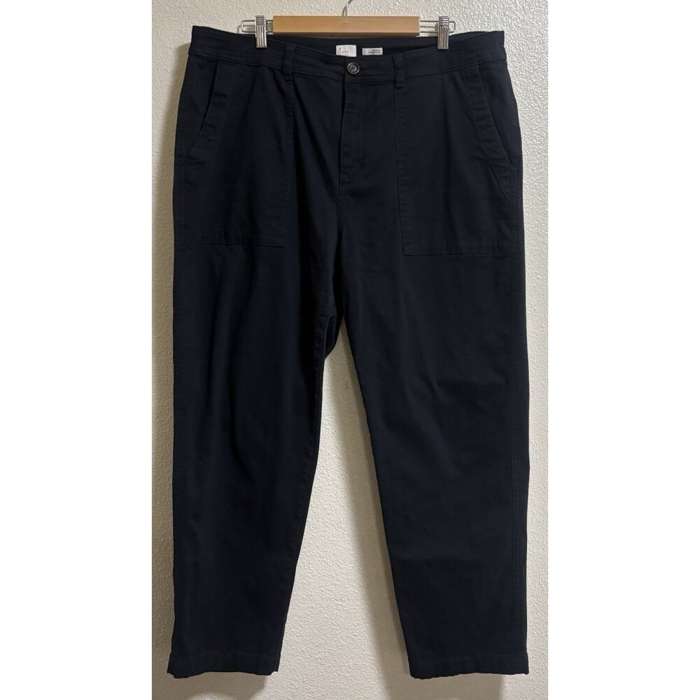 Black Utility Pants Stretch Pockets Trouser Gorpcore Casual Womens Plus Size 18